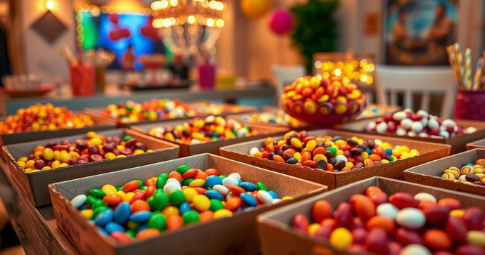 Bandeja de doces de papelão: Decorando Festas