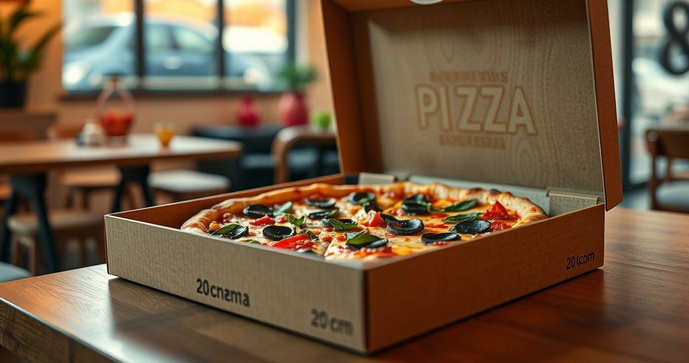 Caixa de pizza 20 cm é ideal para manter a qualidade e a apresentação da sua pizza deliciosa