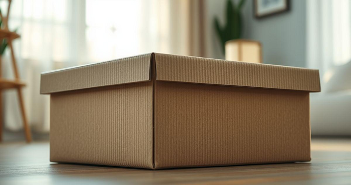 Caixa de Papelão Grande com Tampa é Ideal para Armazenamento e Organização