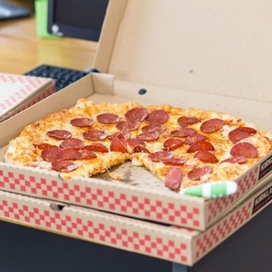 Caixa de pizza fotográfica